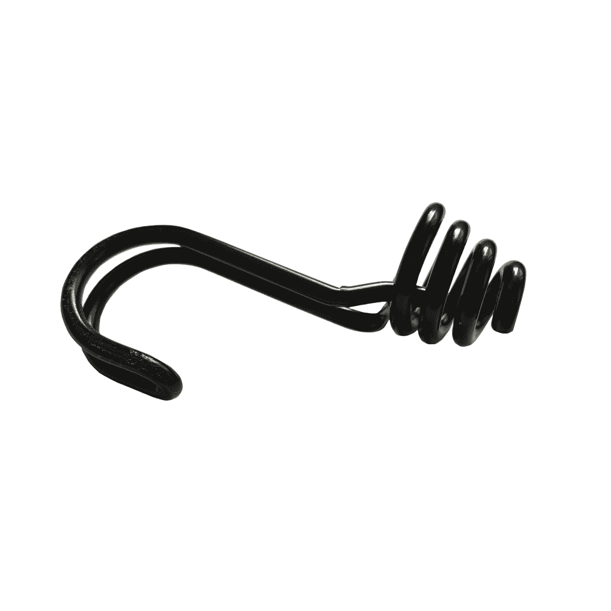 Strapazierfähiges elastisches Seil mit je einem verzinkten Spiralhaken an jedem Ende, formatfüllend dargestellt