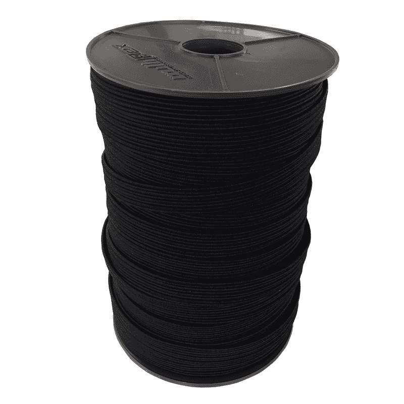 Flachband Gummiband elastisch 11mm | 3mm | 100m auf Rolle Schwarz Multiflex PP für kreative Projekte