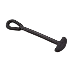 Schwarzer EPDM-Gummistropp 190 mm mit zwei Endschlaufen, als Produktfoto