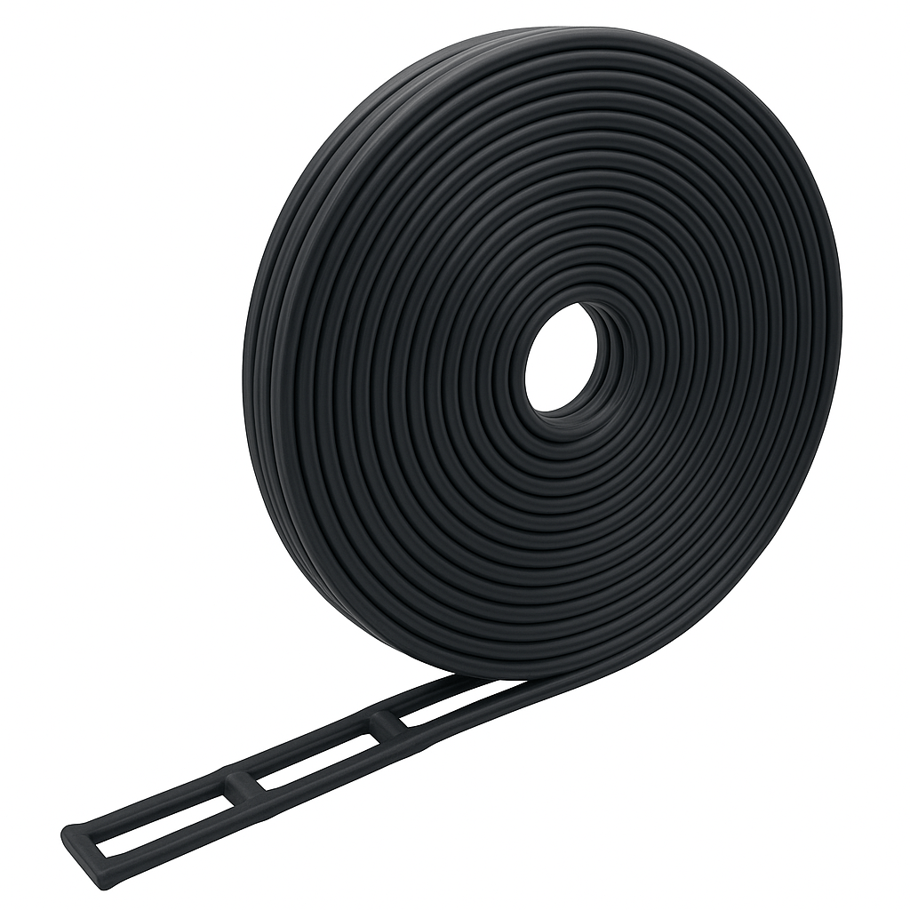 Schwarzer Leitergummi aus EPDM, 10 m Länge