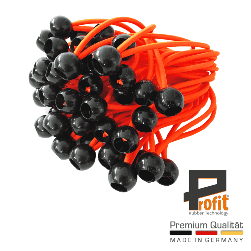 Gummmischlaufen mit Kugel 250mm Neonorange 25 Stück, ideal für kreative Anwendungen