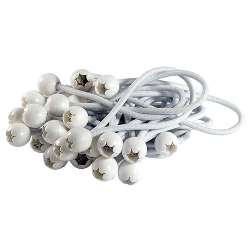 Gummischlaufen mit Kugel 180mm Weiß - 25 Stück pro VE, vielseitige Halteelemente