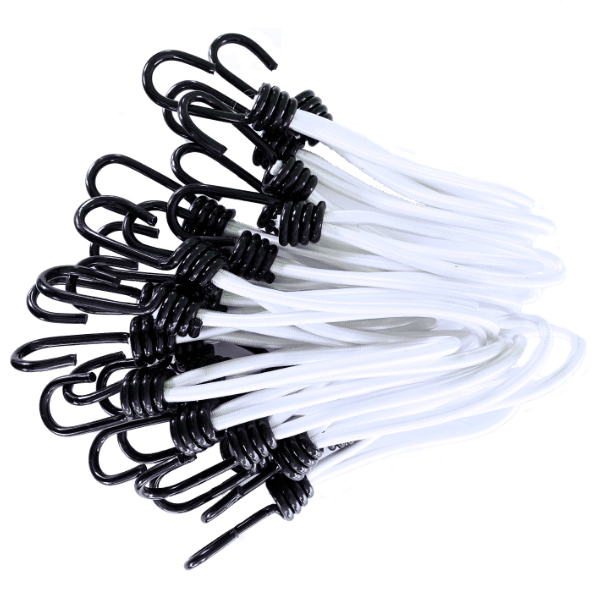 Expanderschlingen 200mm Weiß Spiralhaken - 25 Stück für sicheres Befestigen