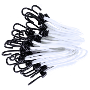 Gummischlingen 450mm Weiß Spiralhaken 25 Stück für vielseitige Anwendungen