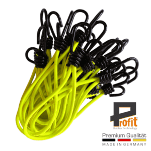 Gummischlaufen Neongelb 200mm mit Spiralhaken, flexibel und robust