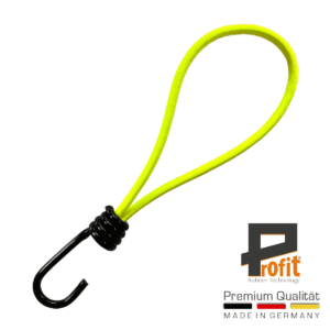 Gummischlaufen Neongelb 200mm mit Spiralhaken