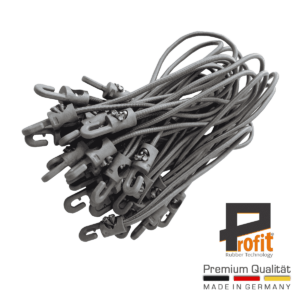 Hochwertiger Zeltgummi mit Kugel in Grau, 180mm lang