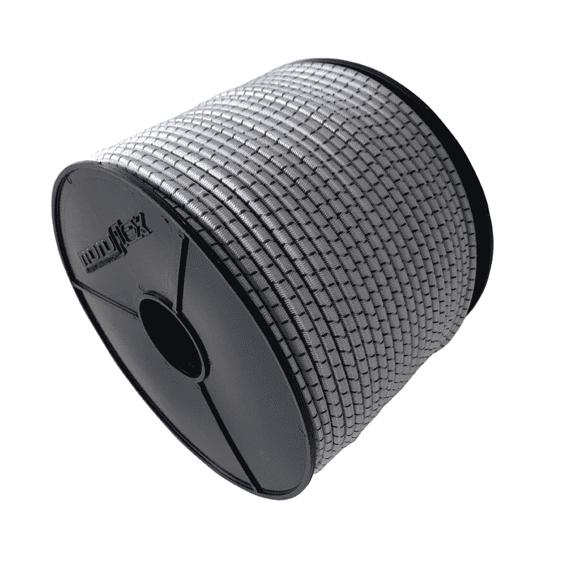 Gummiseil 8mm Weiß/Schwarz 100 Meter Monoflex Polyester