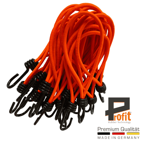 Spannschlaufe 130mm - Neonorange - Spiralhaken 25 Stück in hochwertiger Ausführung