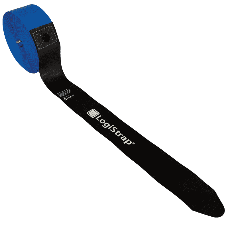 Palettengummis LOGISTRAP® 50x7000mm Schwarz/Blau für sichere Logistik