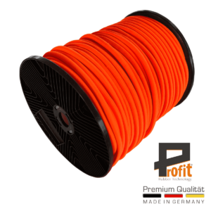 Gummiseil für Anhängerplane in Neonorange 6mm auf 100 Meter Rolle