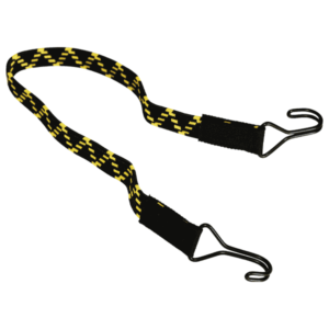 Flachbandgummi 2 Haken 60cm Gelb-Schwarz für sichere Befestigungen