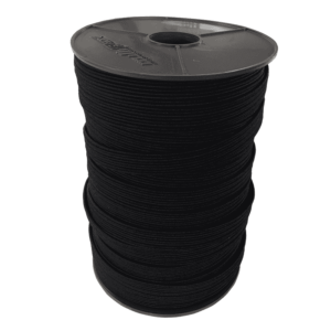 Flachbandgummi Meterware in Schwarz, 16,5mm und 3mm dick