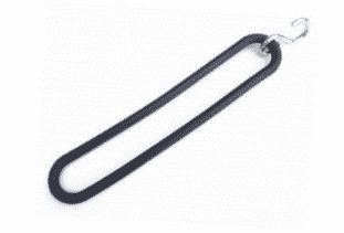 Gummi Spannring mit S Haken in Schwarz, 8mm Ø, 25cm