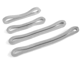 Gummispannringe mit S Haken in Grau, 80mm Ø 51mm, 100 Stück