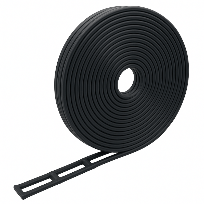 Schwarzer Leitergummi aus EPDM, 10 m Länge